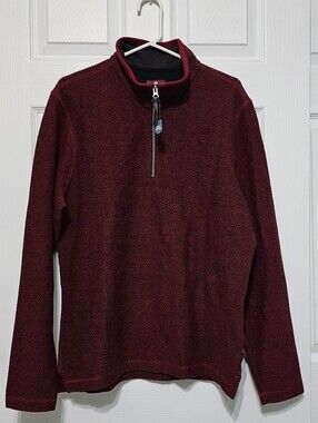Men's Wind River Half-Zip Pullover Sweater - Burgundy NWOT